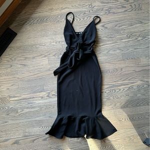 Black Midi Bow Dress